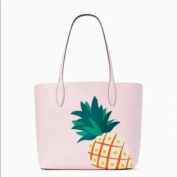 ♠️Kate Spade Colada Pineapple Graphic Large Tote Bag Pink Multi NWT - Picture 2 of 12